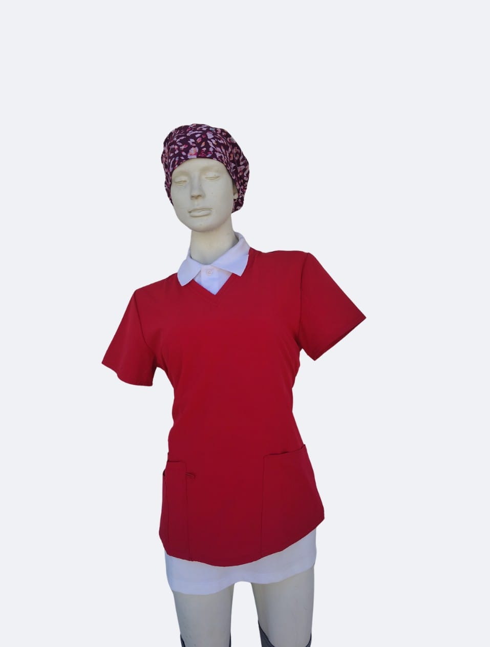 Top clinico color rojo